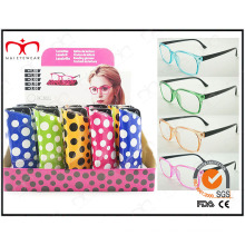 Neue Kollektion Bunte Pouch Pin Scharnier Lesebrille (WRP410266)